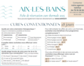 Fiche de réservation Aix-les-Bains 2025